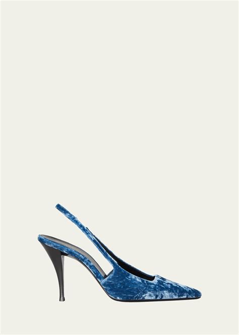 Saint Laurent Blade Slingback Pumps In Velvet .